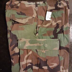 BDU * Woodland Camo Trousers, Pants, Combat Pattern * EUC * Med-Short 29x32